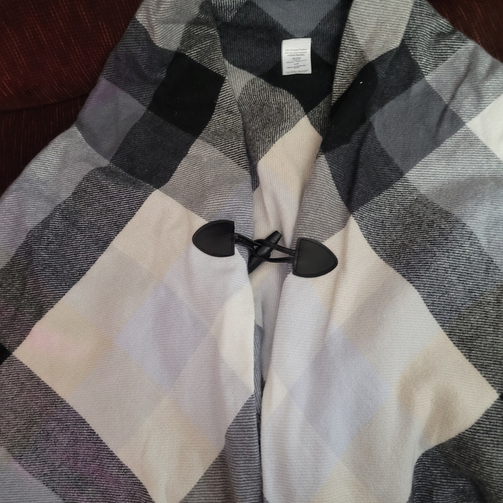 Plaid Toggle Shawl